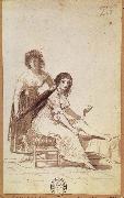 Francisco Goya Maid combing a  Young Woman-s Hair oil painting artist